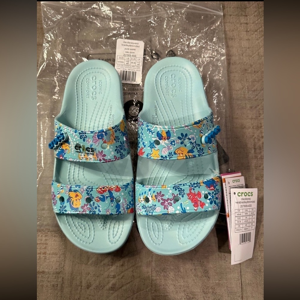NIB CROCS Classic Disney x Vera Bradley Little Mermaid Sandal.